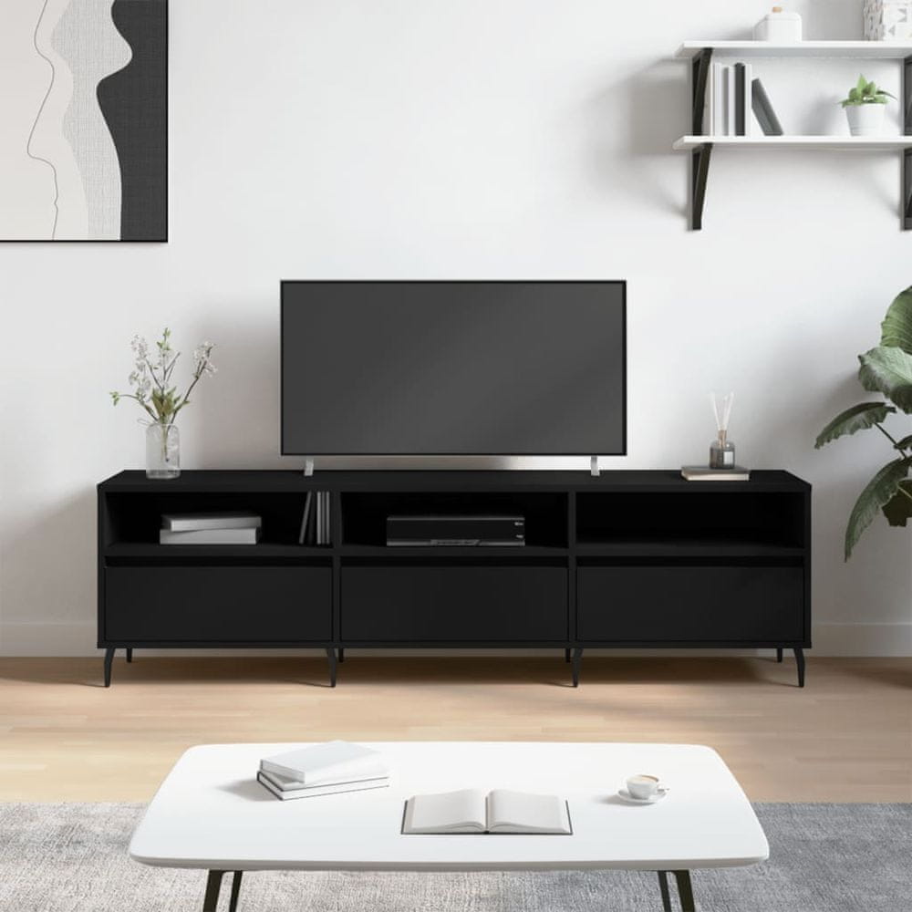 Vidaxl TV skrinka čierna 150x30x44,5 cm kompozitné drevo